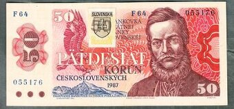 Staré bankovky 50 kčs 1987 SLOVENSKÝ KOLEK,