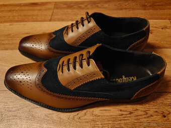 RedFoot NAVY & TAN GATSBY BROGUE topánky EU 44✅
