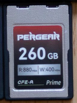 Pergear 260Gb 880MB/s CFexpress typ A