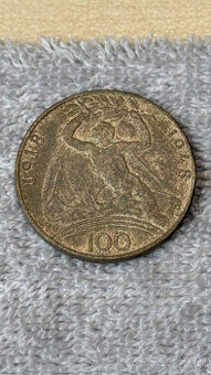 Stříbrná mince ČSR 100 Kčs 1948 30. výročí (Ag 500, 14g)