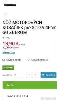 Nôž na kosacku Stiga