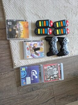 Sony PS3 slim + 3 hry + Buzz Svetovy Kviz