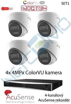 4x 4MPx ColorVU kamerový set Hikvision