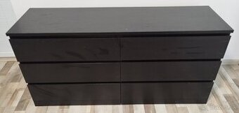 6 suplikova komoda , odtien wenge, Ikea Malm, 160x48x78 cm