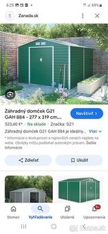 Zahradny domček - novy zeleny