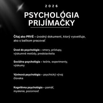 Prijimacky na vysoku školu psychologie