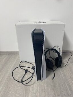 PS5 disková verzia + ovládač + káble + slúchadlá