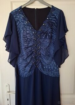 Šaty spoločenské  modré 48 - 50