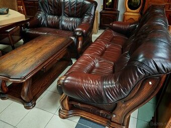 Sedačka trojsed a dvojsed v kvalitnej hrubej koži