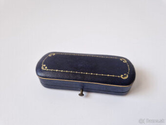 Starožitná krabička etuie na šperk náušnice brož jehlice
