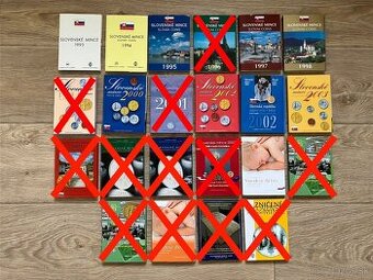 Sady slovenských obehových mincí BU a PROOF - koruna euro