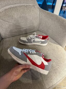 Nike Air Jordan 1 Low Travis - veľkosť 42/44 - sivo/biele