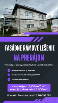 Prenájom fasádneho rámového lešenia – od 0,10 €/m²