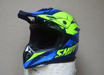 Prilba helma SHOT žltá fluo modrá metalíza