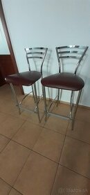 Barové chrómove stoličky 2ks - 1