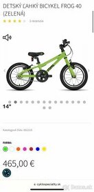 Bicykel Frog 14 zelený