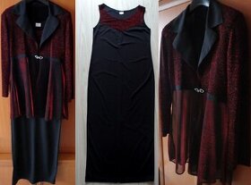 Spoločenské dlhé šaty bordovo čierne, v. S/M max L