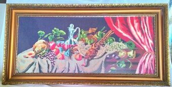 Veľký ručne vyšívaný obraz Gobelin - hostina