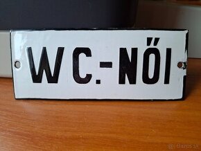 Smaltovaná tabuľa WC-NŐI