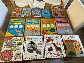 Rôzne detské knihy s kreslením a tvorením - viď foto