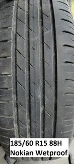Predám 1 letnú pneumatiku 185/60 R15 88H Nokian Wetproof