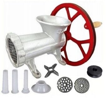 Kolový mlynček na mäso č. 22 + 2 šajby +3 trubice + remenica