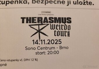 Predám dve vstupenky na The Rasmus Brno 14.11.2025