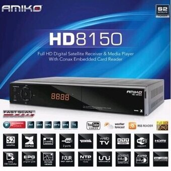 Predám Full HD Digitálny satelitný prijímač Amiko HD8150