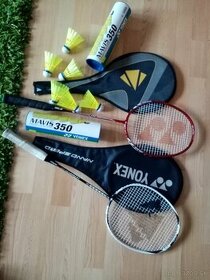 Badmintonová raketa, set, košíky