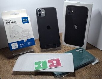 iPhone 11 Black 64GB- BAT.100%, NOVÝ displej-TOP CENA