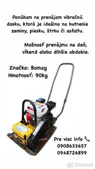 Vibračná doska (zaba) na prenájom