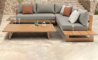 Hliníková rohová súprava v drevodekore