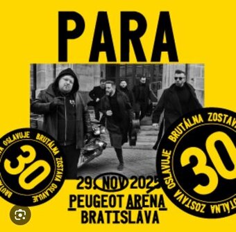 Predám listok Para - Bratislava 29.11.