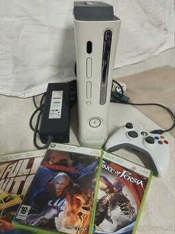 XBOX 360 + 60 GB HDD + OVLÁDAČ + 3x HRA