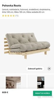 Futonova rozkladacia pohovka