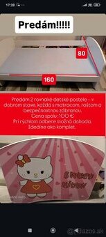 Predám 2x detské postele