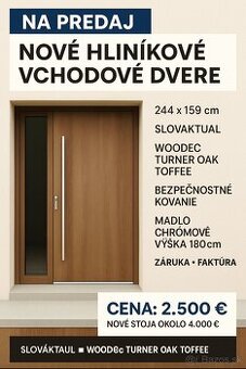 Predám hliníkové vchodové dvere - NOVÉ