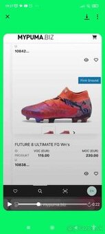 Predám kopačky značka puma future 8 ultimate