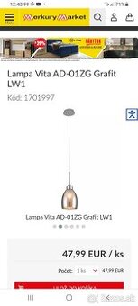 Predam 3 ks moderne lampy grafit VITA