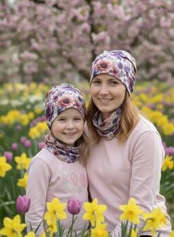 Čiapka a nákrčník mama/dcera