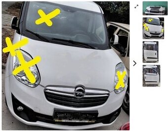 OPEL COMBO 1.6 CDTI 2016 Predám PREDNÝ NARAZNÍK, MASKA, prav