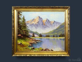 Hory a jazero, H.Dolanski, 710 × 610 mm