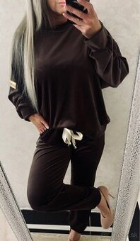 Damska talianska velurova suprava choco