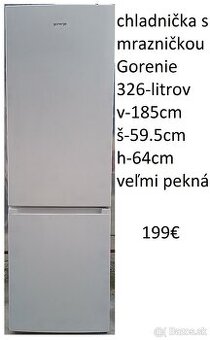 predám chladničku s mrazničkou-nerez aj bielu