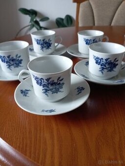 Porcelánove kávové šálky Modrá ruža