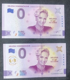 0 eur bankovky Vondráčková SK a CZ