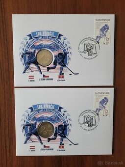 Numizmatická obálka100. výročie konania ME v ľadovom hokeji