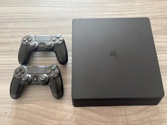 Playstation 4 Slim 1000GB (Model: CUH-2016B) s 2 ovládačmi