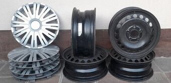Oceľové disky 5x112 R 15+puklice/VW, Škoda, Seat/
