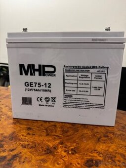 Predám gélovú batériu MHPower GE75-12, 12V / 75Ah